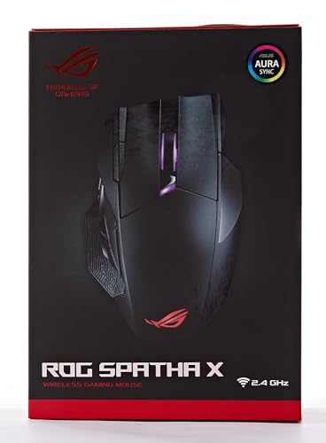 ASUS ROG Chakram X Origin Gaming Mouse, Tri-Mode connectivity (2.4GHz RF, Bluetooth, Wired), 36000 DPI Sensor, 11 programmable Buttons, Detachable Joystick, Paracord Cable, Black