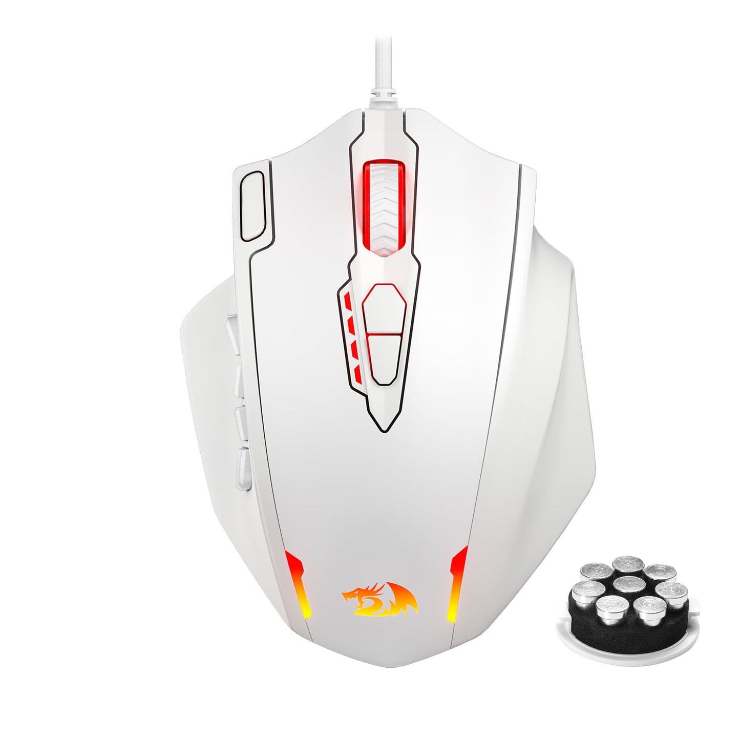 Redragon M908 Impact RGB LED MMO Gaming Mouse with 12 Side Buttons, Optical Wired Ergonomic Gamer Mouse with Max 12,400DPI, High Precision, 18 Programmable Macro Shortcuts, Comfort Grip