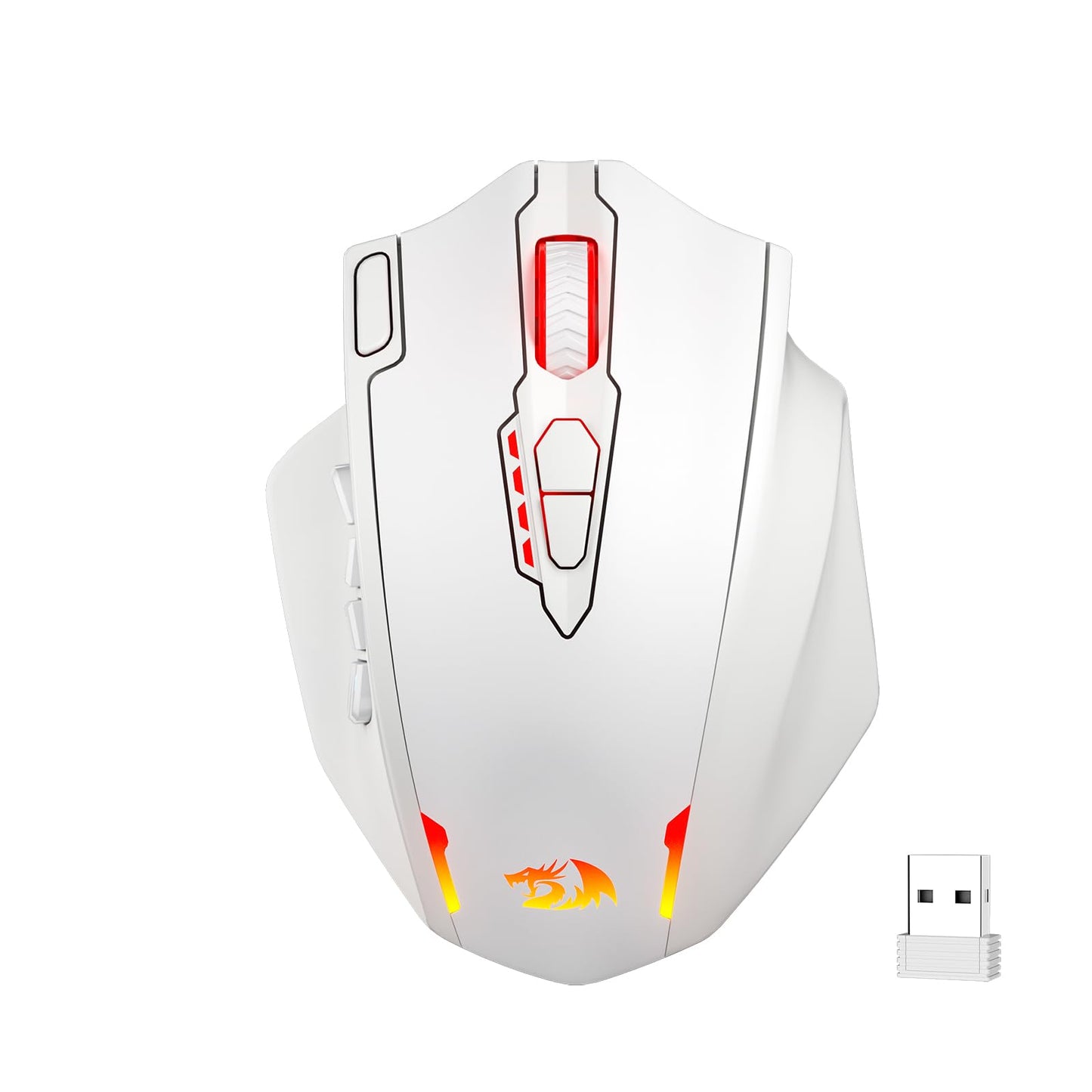 Redragon M908 Impact RGB LED MMO Gaming Mouse with 12 Side Buttons, Optical Wired Ergonomic Gamer Mouse with Max 12,400DPI, High Precision, 18 Programmable Macro Shortcuts, Comfort Grip