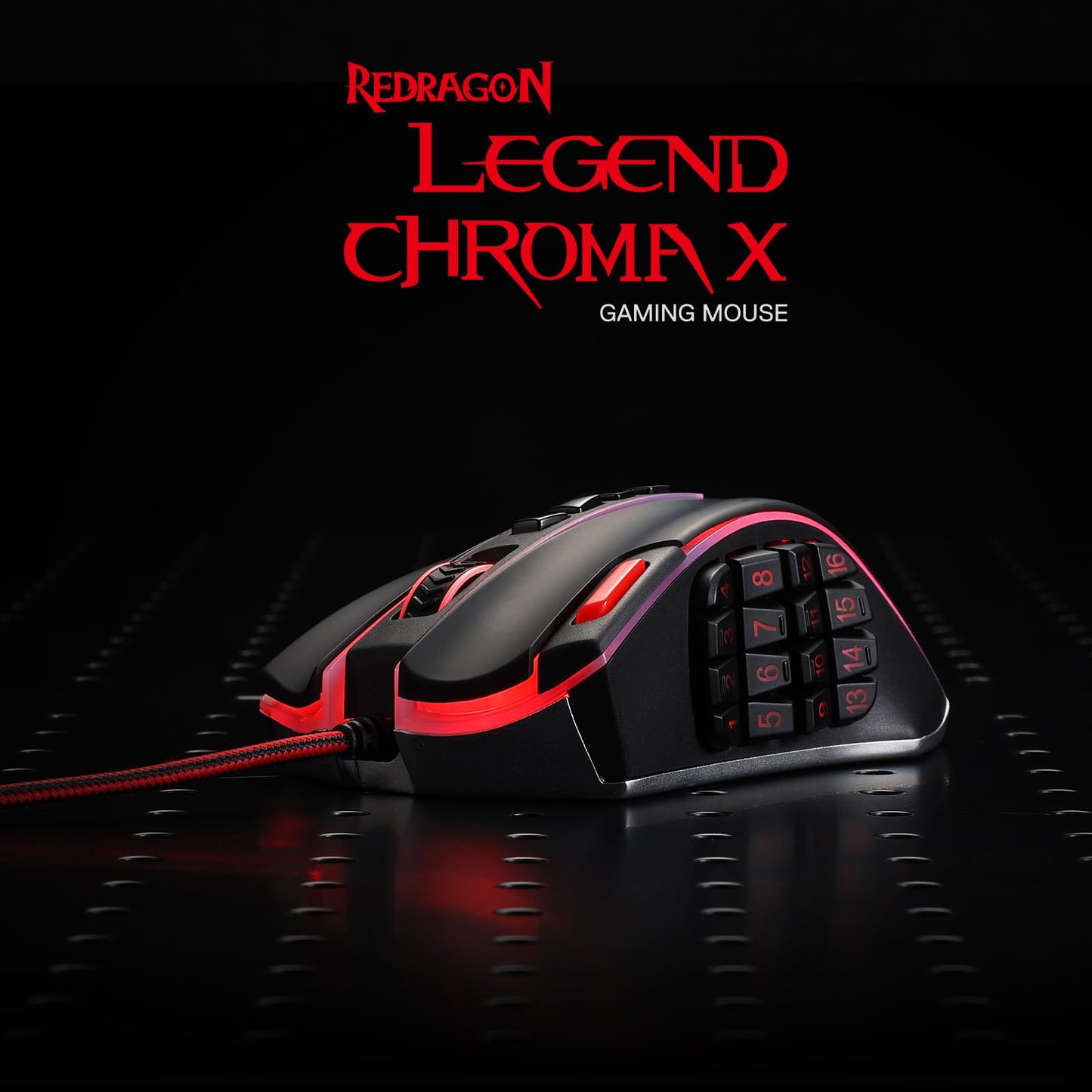 Redragon M908 Impact RGB LED MMO Gaming Mouse with 12 Side Buttons, Optical Wired Ergonomic Gamer Mouse with Max 12,400DPI, High Precision, 18 Programmable Macro Shortcuts, Comfort Grip