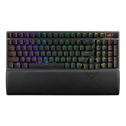 ASUS ROG Strix Scope II 96 Wireless Gaming Keyboard, Tri-Mode Connection, Dampening Foam & Switch-Dampening Pads, Hot-Swappable Pre-lubed ROG NX Snow Switches, PBT Keycaps, RGB-Black