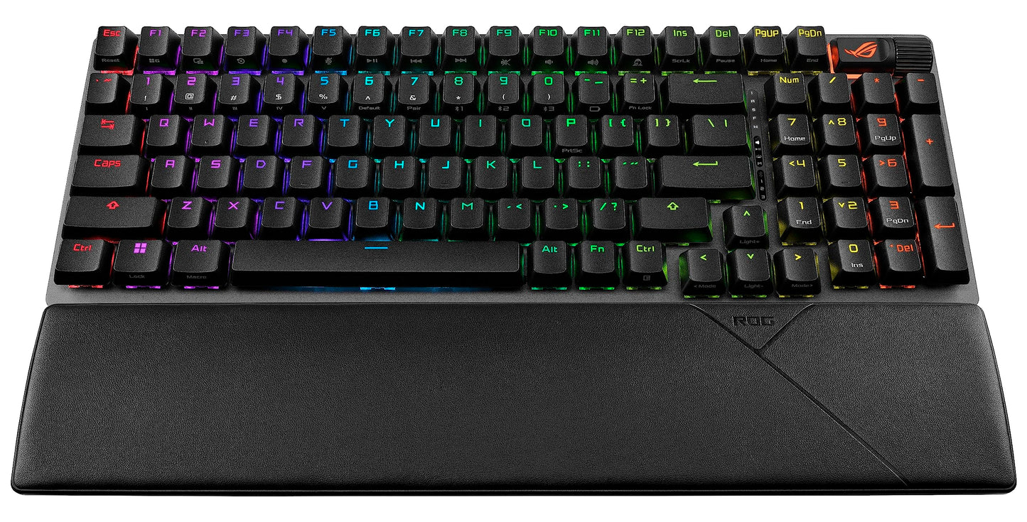 ASUS ROG Strix Scope II 96 Wireless Gaming Keyboard, Tri-Mode Connection, Dampening Foam & Switch-Dampening Pads, Hot-Swappable Pre-lubed ROG NX Snow Switches, PBT Keycaps, RGB-Black