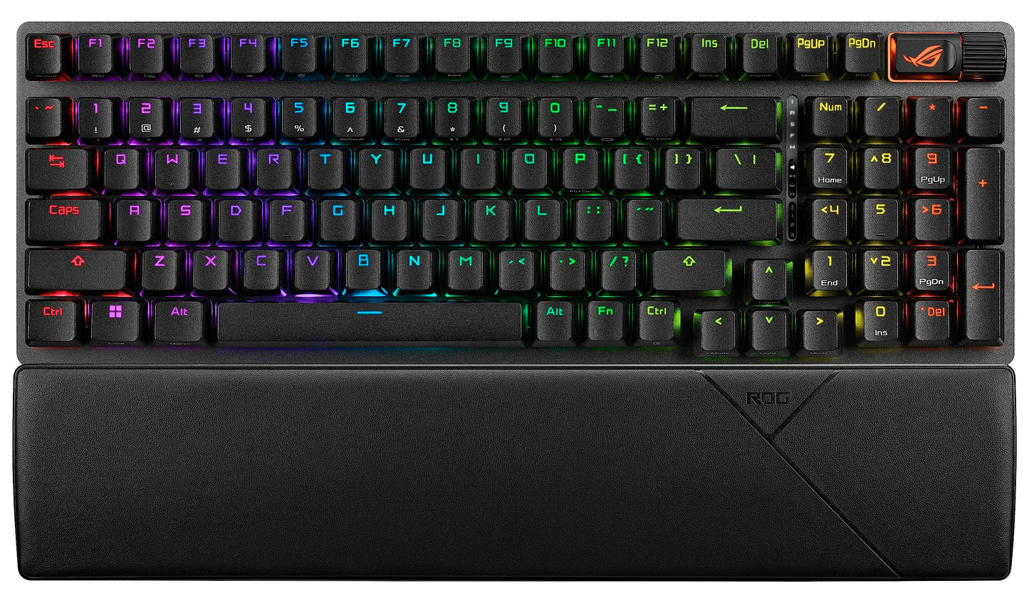 ASUS ROG Strix Scope II 96 Wireless Gaming Keyboard, Tri-Mode Connection, Dampening Foam & Switch-Dampening Pads, Hot-Swappable Pre-lubed ROG NX Snow Switches, PBT Keycaps, RGB-Black