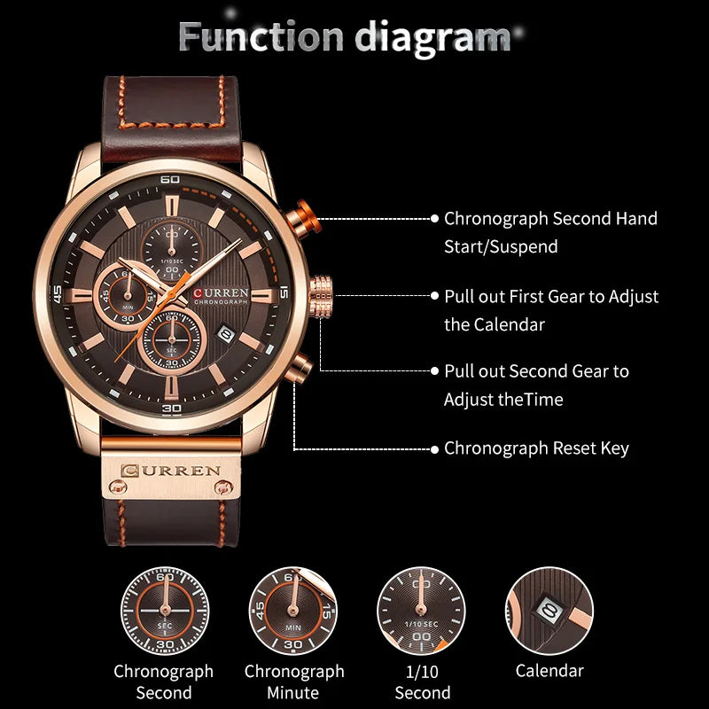 CURREN Fashion Date Quartz Men Watches Top Brand Luxury Male Clock Chronograph Sport Mens Wrist Watch Hodinky Relogio Masculino