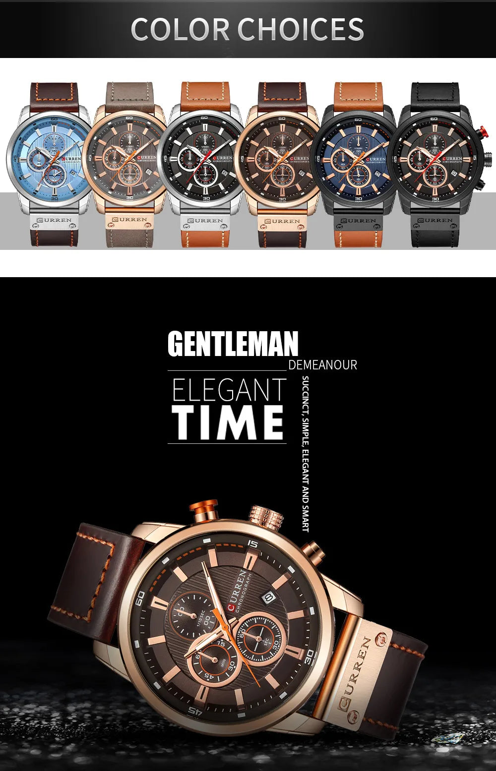 CURREN Fashion Date Quartz Men Watches Top Brand Luxury Male Clock Chronograph Sport Mens Wrist Watch Hodinky Relogio Masculino