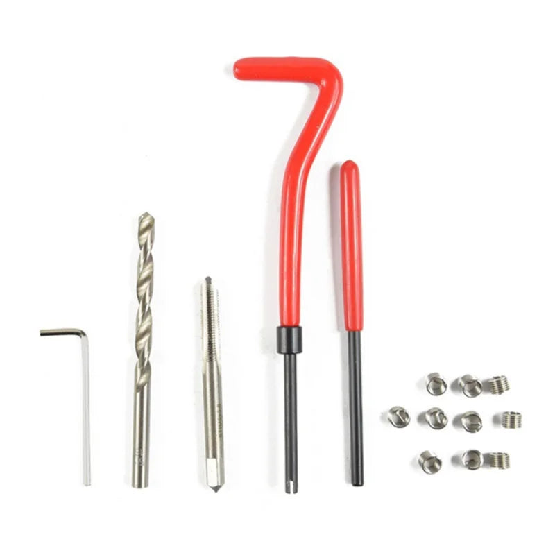 25/75/131pcs thread repair kit M2-M16, used to repair damaged thread monkey wrench Fried Dough Twists bit hand tool