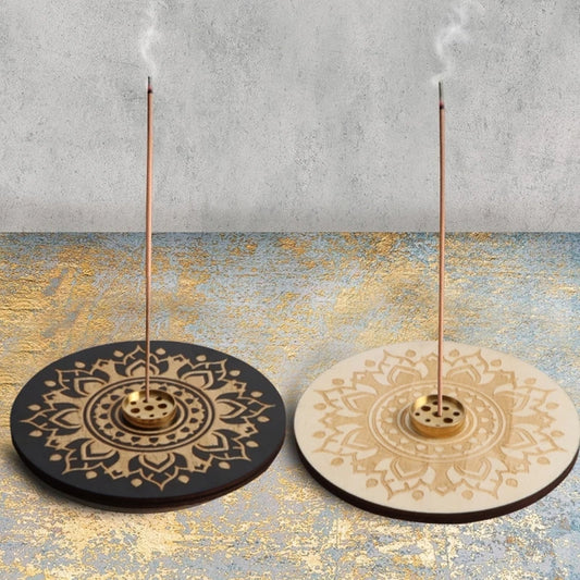 Durable Wood and Metal Incenses Holder Enhances Air Quality, Relieve Anxiety, Promote Air Quality in Any Room Relaxation