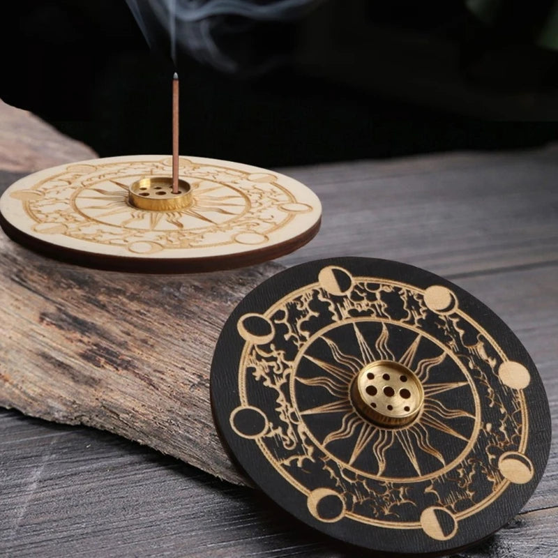 Durable Wood and Metal Incenses Holder Enhances Air Quality, Relieve Anxiety, Promote Air Quality in Any Room Relaxation