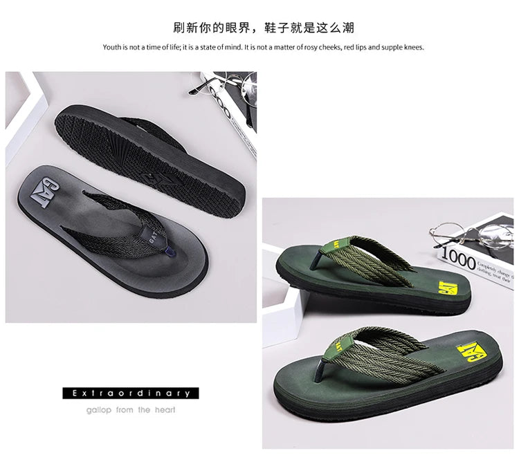 Flip-flops summer men's outdoor casual beach shoes breathable lightweight soft-soled slippers non-slip wear-resistant sandals