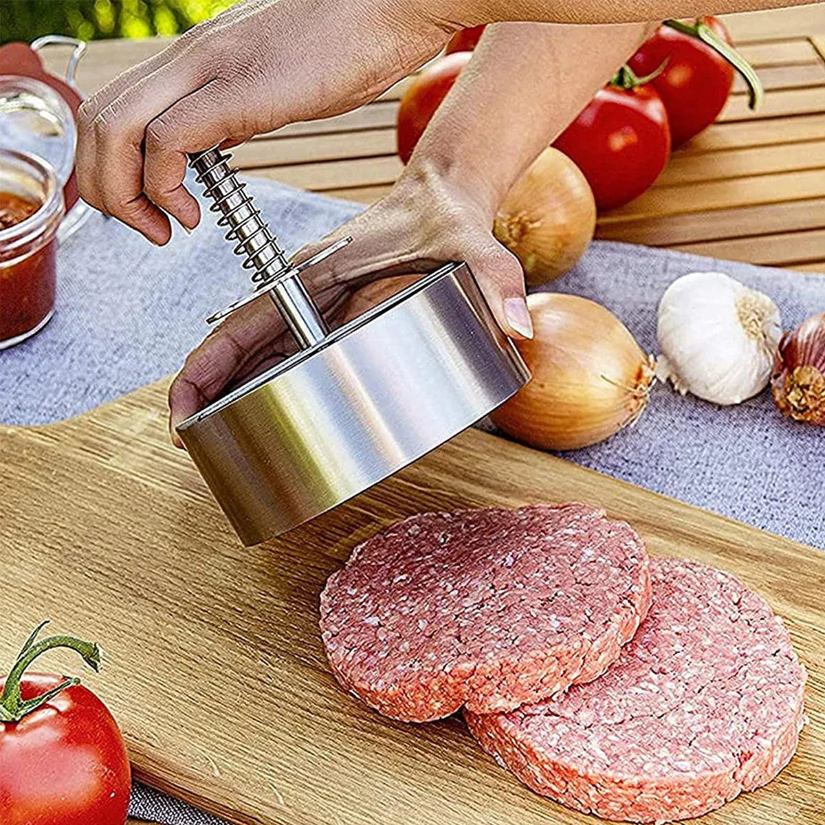 Hamburger Press Hamburger Patty Maker 304 Stainless Steel Non-Stick Burger Press for Making Meat Patties and Thin Burgers