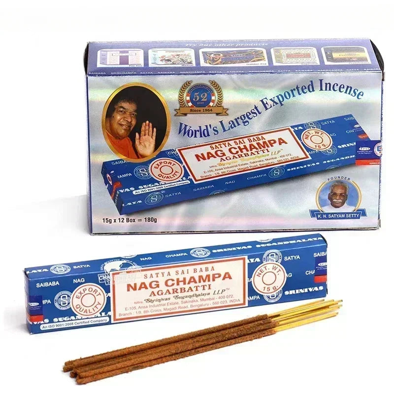 India Sticks Incense WhiteSage Sandalwood Incense Bedroom Toilet Eliminate Negative Energy Cense Home Fragrance NAG Champa Satya