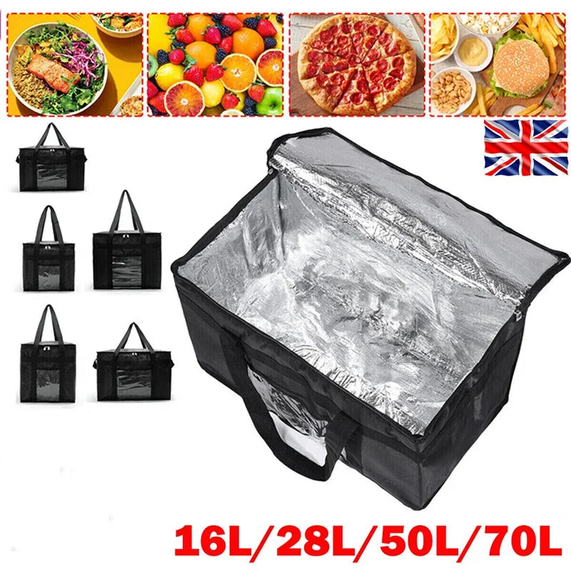 16L/28L/50L/70L Insulated Car Portable Lunch Cooler Folding Insulated Picnic Ice Bag Zipper Picnic Camping Tin Foil Food Bag