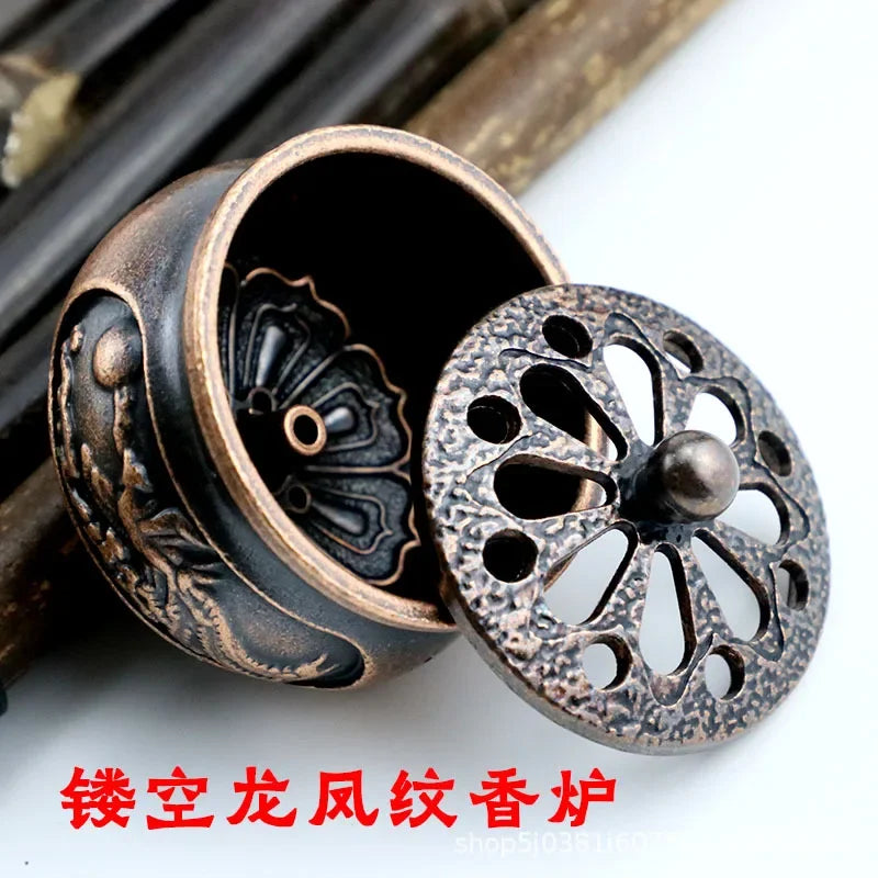 Buddhist Utensils Incense Burner Lotus Incense Censer Archaic Copper Alloy Sandalwood House Furnishings Home Office Decoration