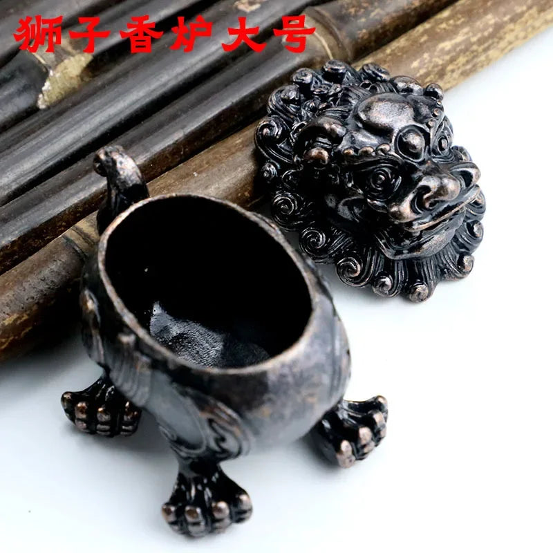 Buddhist Utensils Incense Burner Lotus Incense Censer Archaic Copper Alloy Sandalwood House Furnishings Home Office Decoration