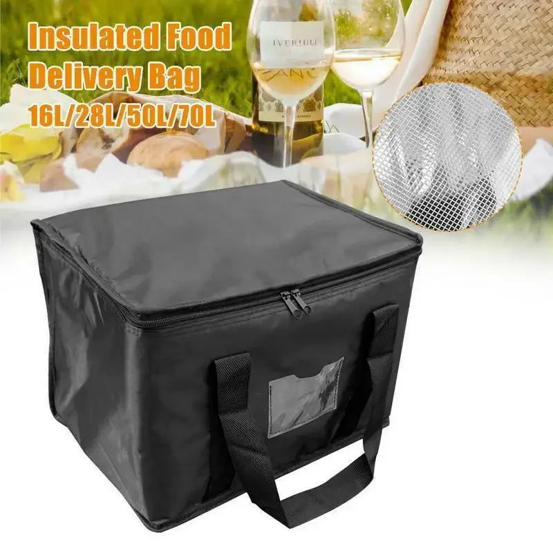 16L/28L/50L/70L Insulated Car Portable Lunch Cooler Folding Insulated Picnic Ice Bag Zipper Picnic Camping Tin Foil Food Bag