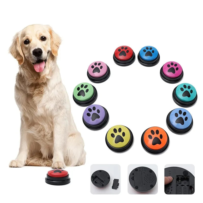 4/8/10pcs Dog Training Button Recordable Pet Communication Dog Toys Dog Talking Button Cute Claw Print Pattern Dog Accessories