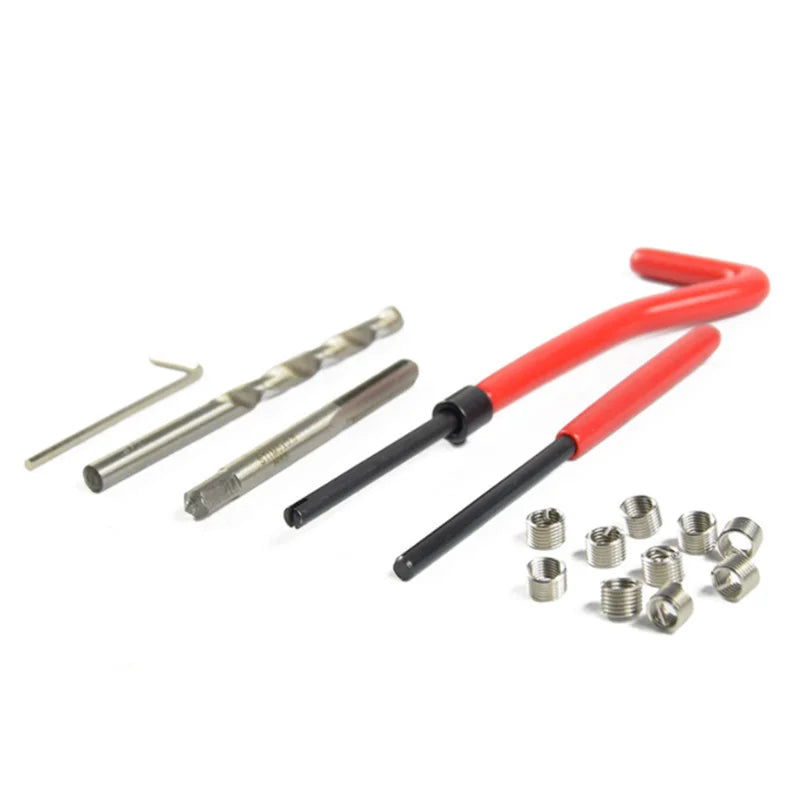 25/75/131pcs thread repair kit M2-M16, used to repair damaged thread monkey wrench Fried Dough Twists bit hand tool