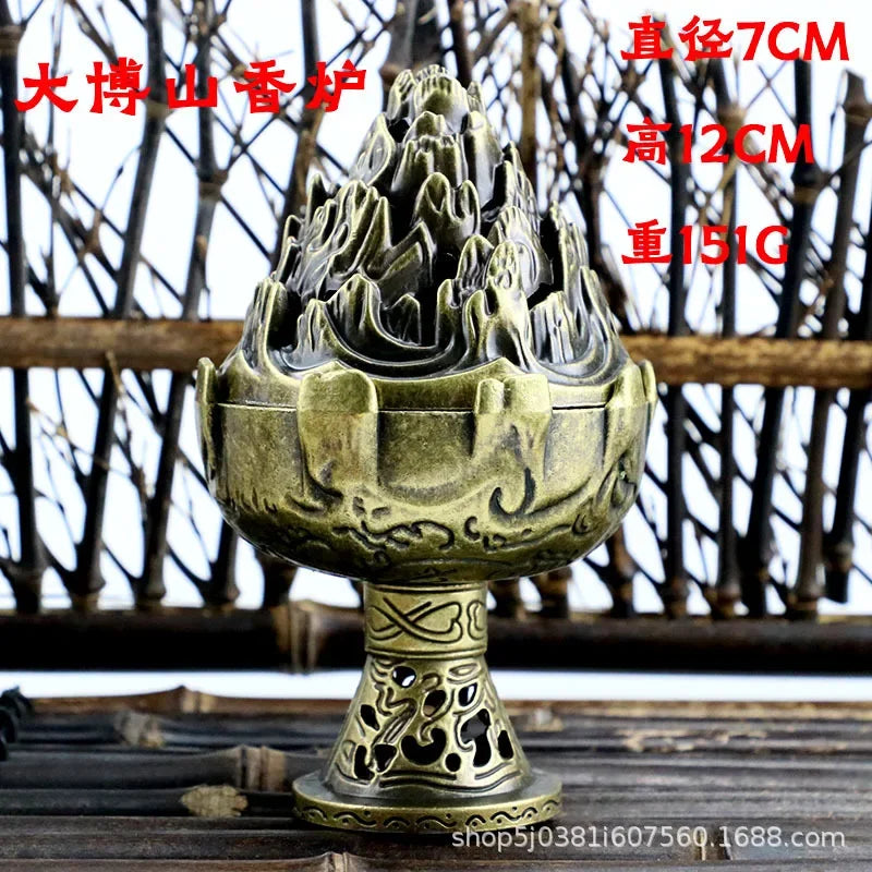 Buddhist Utensils Incense Burner Lotus Incense Censer Archaic Copper Alloy Sandalwood House Furnishings Home Office Decoration