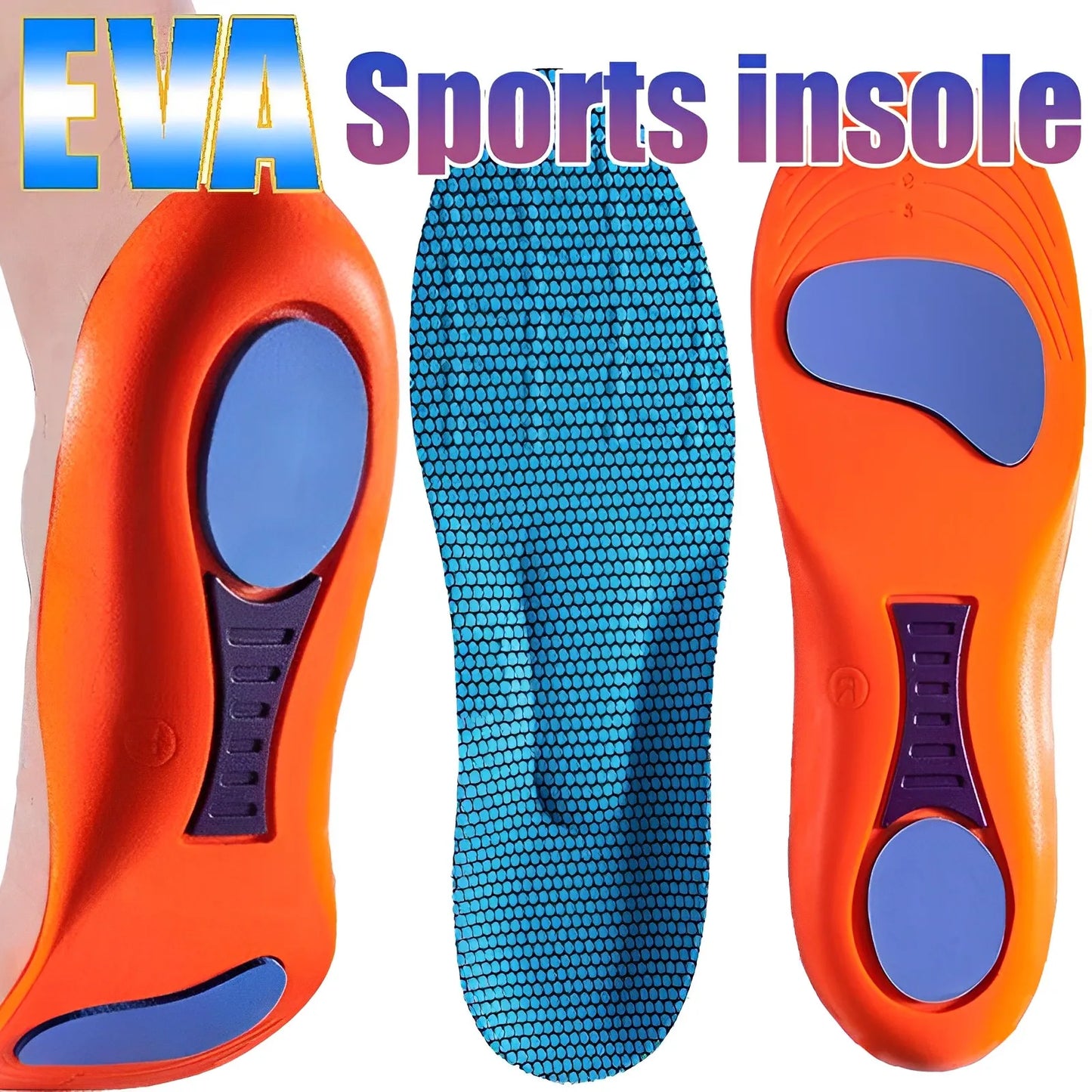 EVA Memory Foam Insole for Men Women Arch Support Orthopedic Running Shoe Pad Sneaker Elastic Shock Absorption Breathable Insole