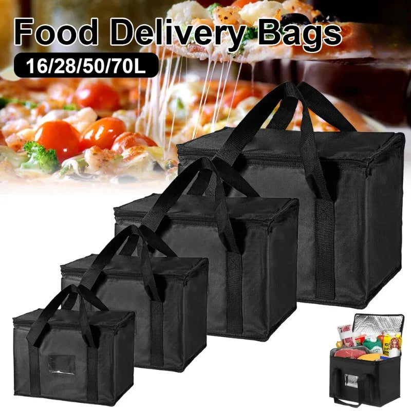 16L/28L/50L/70L Insulated Car Portable Lunch Cooler Folding Insulated Picnic Ice Bag Zipper Picnic Camping Tin Foil Food Bag