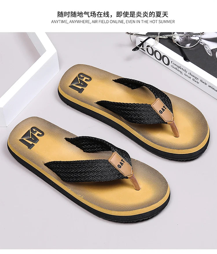 Flip-flops summer men's outdoor casual beach shoes breathable lightweight soft-soled slippers non-slip wear-resistant sandals