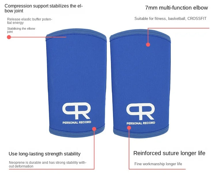 PR Premuim Elbow Sleeve for Gym Fitness 7mm Neoprene Sports Pads Weightlifting Crossfit Elbow Support Workout Protector 1 Pair